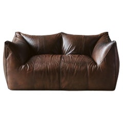 Vintage Le Bambole Leather Sofa Designed by Mario Bellini, B&B Italia, 1978