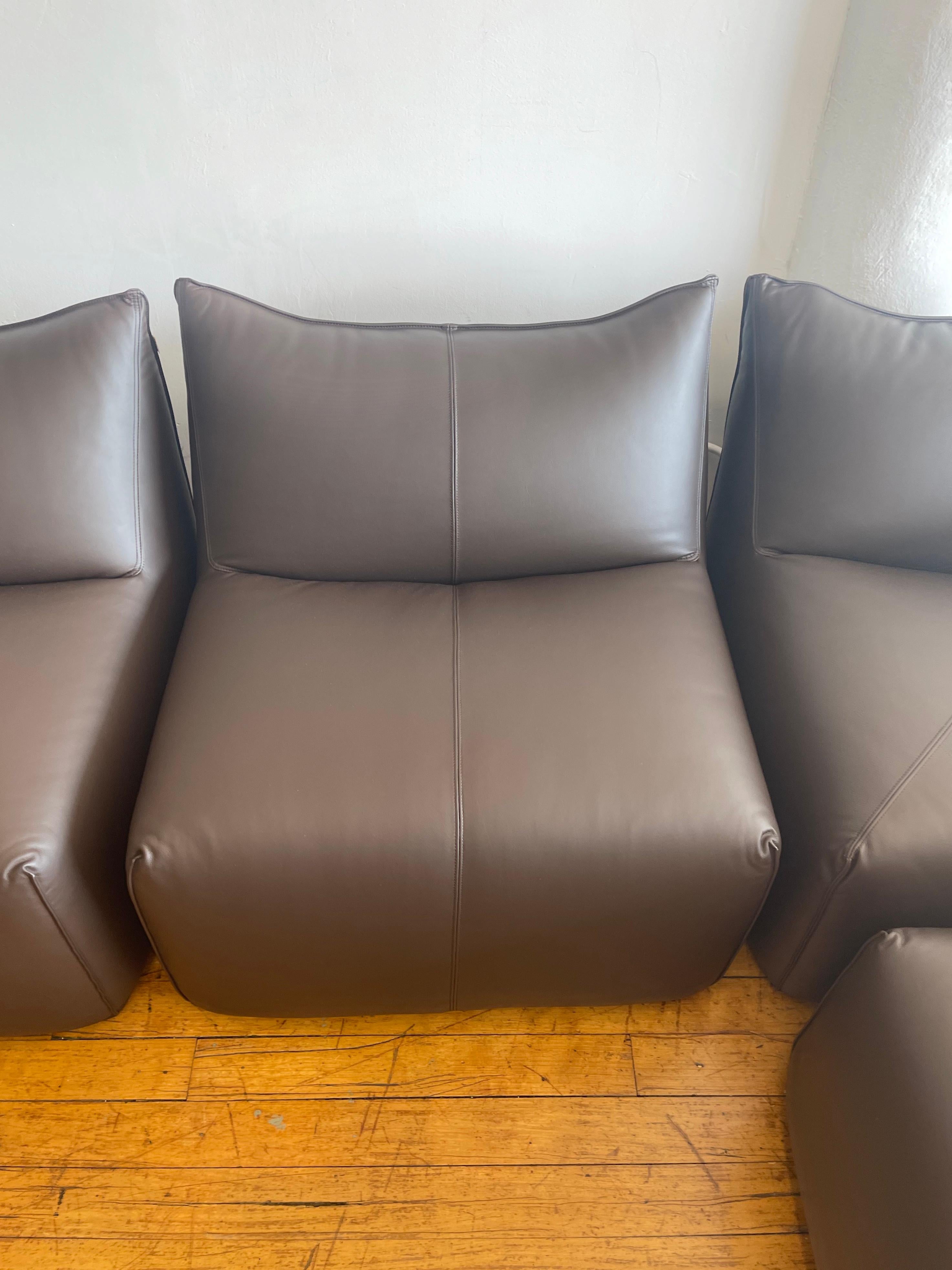 Mario Bellini Vintage Le Bambole Sofa, newly upholstered leather B&B Italia  6