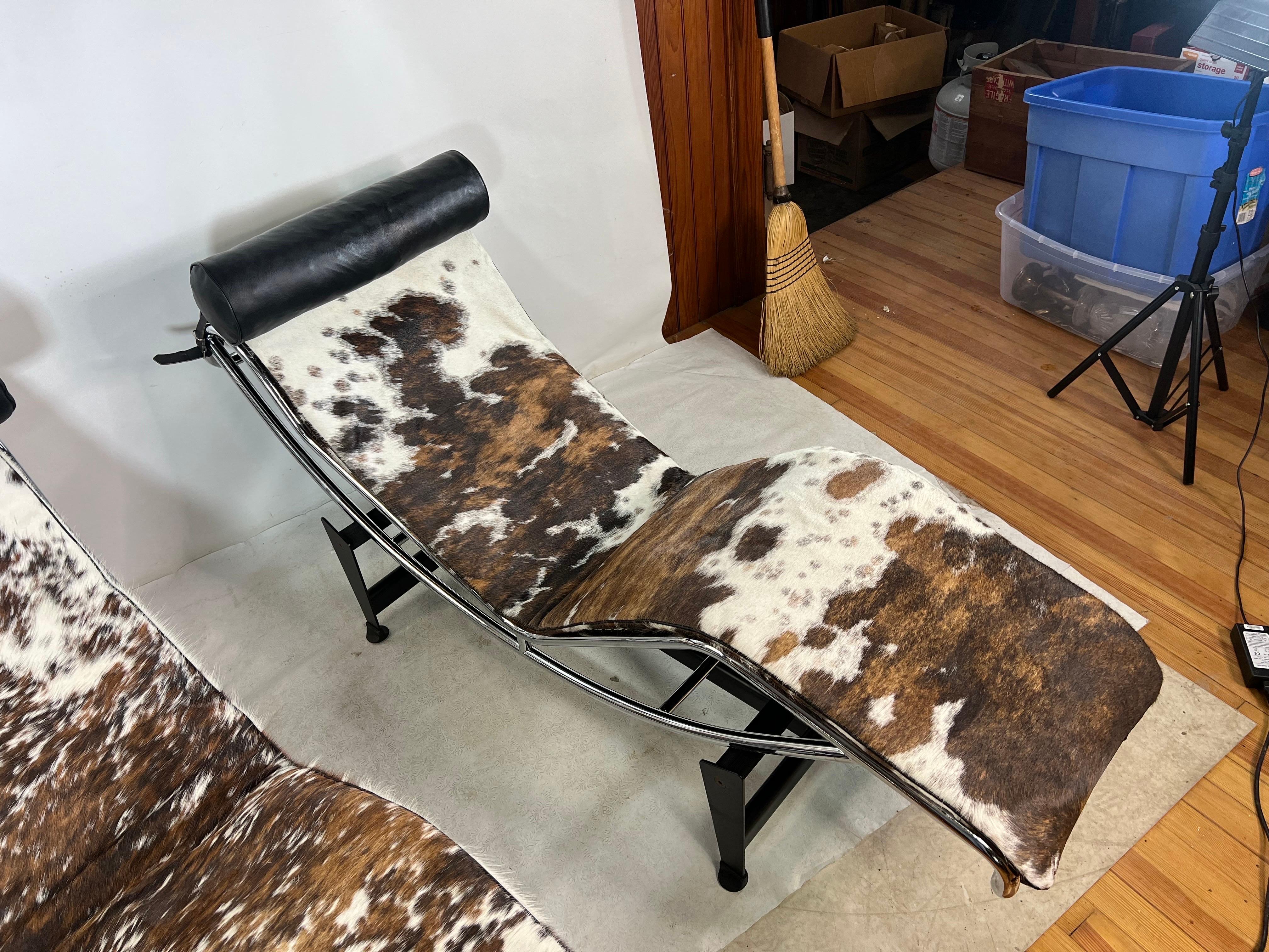 cowhide chaise lounge chair