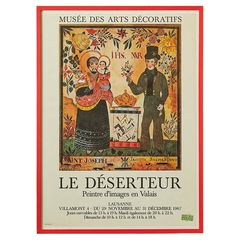 Vintage Le Déserteur" Affiche d'exposition du Musée de Lausanne, Suisse, 1967 en vente