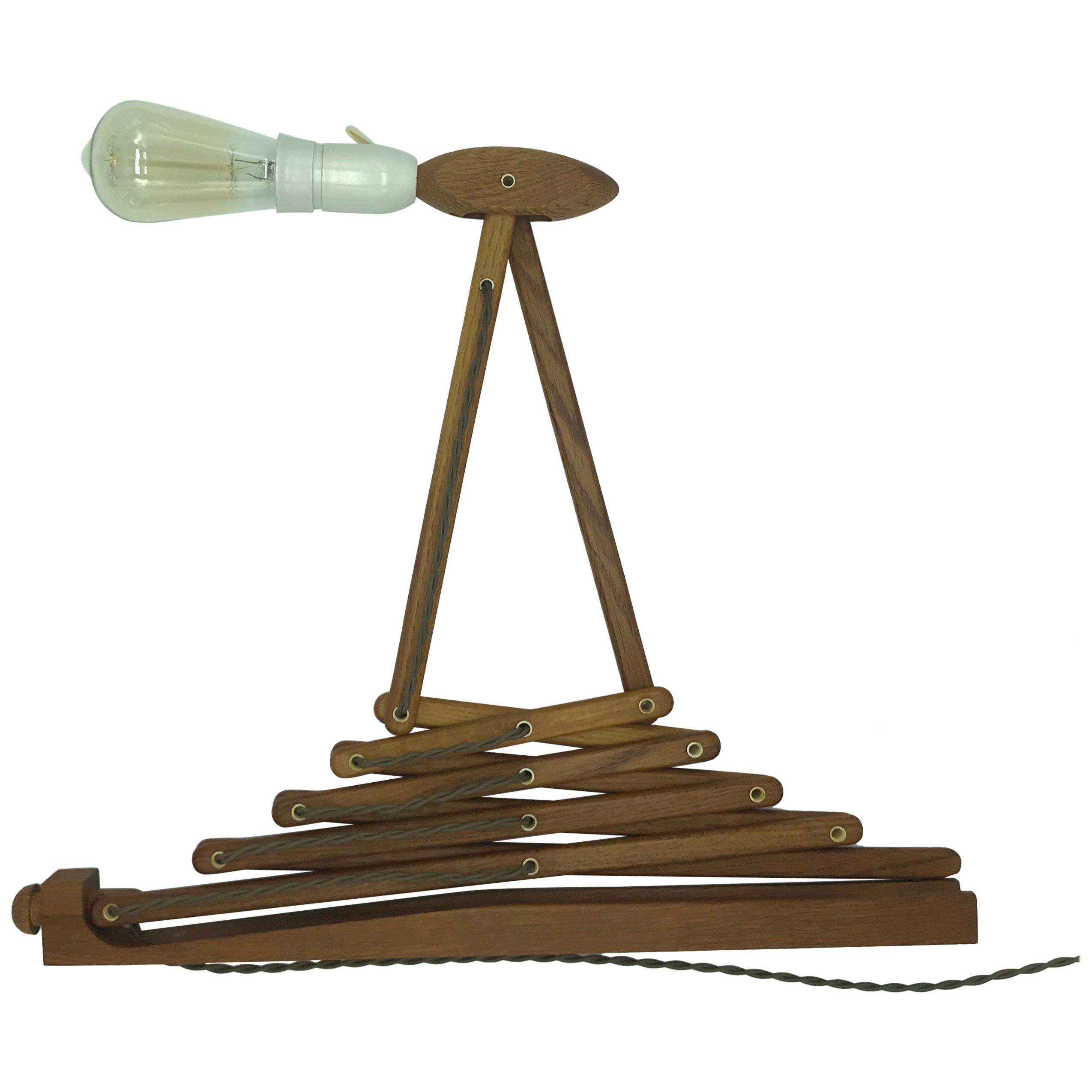 Vintage Scissor Lamp in Teak from the 1960s By Erik Hansen For Le Klint