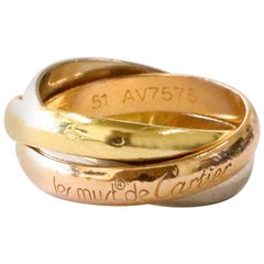 Vintage Le Must de Cartier 18 Karat Gold Trinity Ring