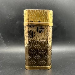 Vintage Le Must De Cartier Retro Logo Lighter, 18k Gold Plated In Original Case