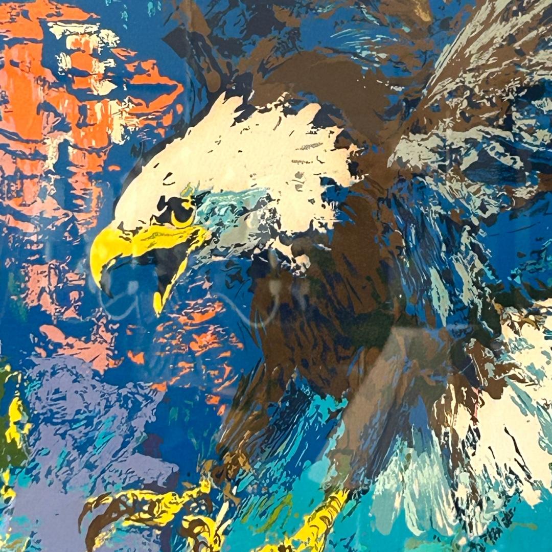 Excellent condition! le Roi Neiman Serigraph entitled “American Bald Eagle”; signed in pencil by le Roil Neiman; marked A.P. in pencil (Artist’s Proof - 1 of 3); embossed seal and logo “Syria Studios”; purchased from Hammer Gallery, New York