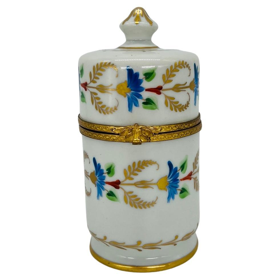 Vintage Le Tallec Enamel Decorated & Gilt Porcelain Box Circa 1966