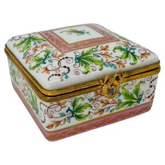 Vintage Le Tallec Caja de porcelana esmaltada y dorada Circa 1982 Para Saks