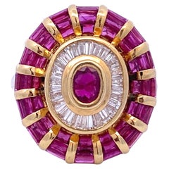 Vintage Le Vian 18K Ruby & Diamond Ring