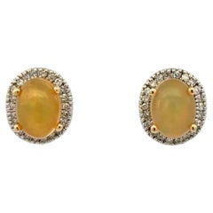 Pendientes de oro con ópalo y diamantes de diseño vintage Le Vian