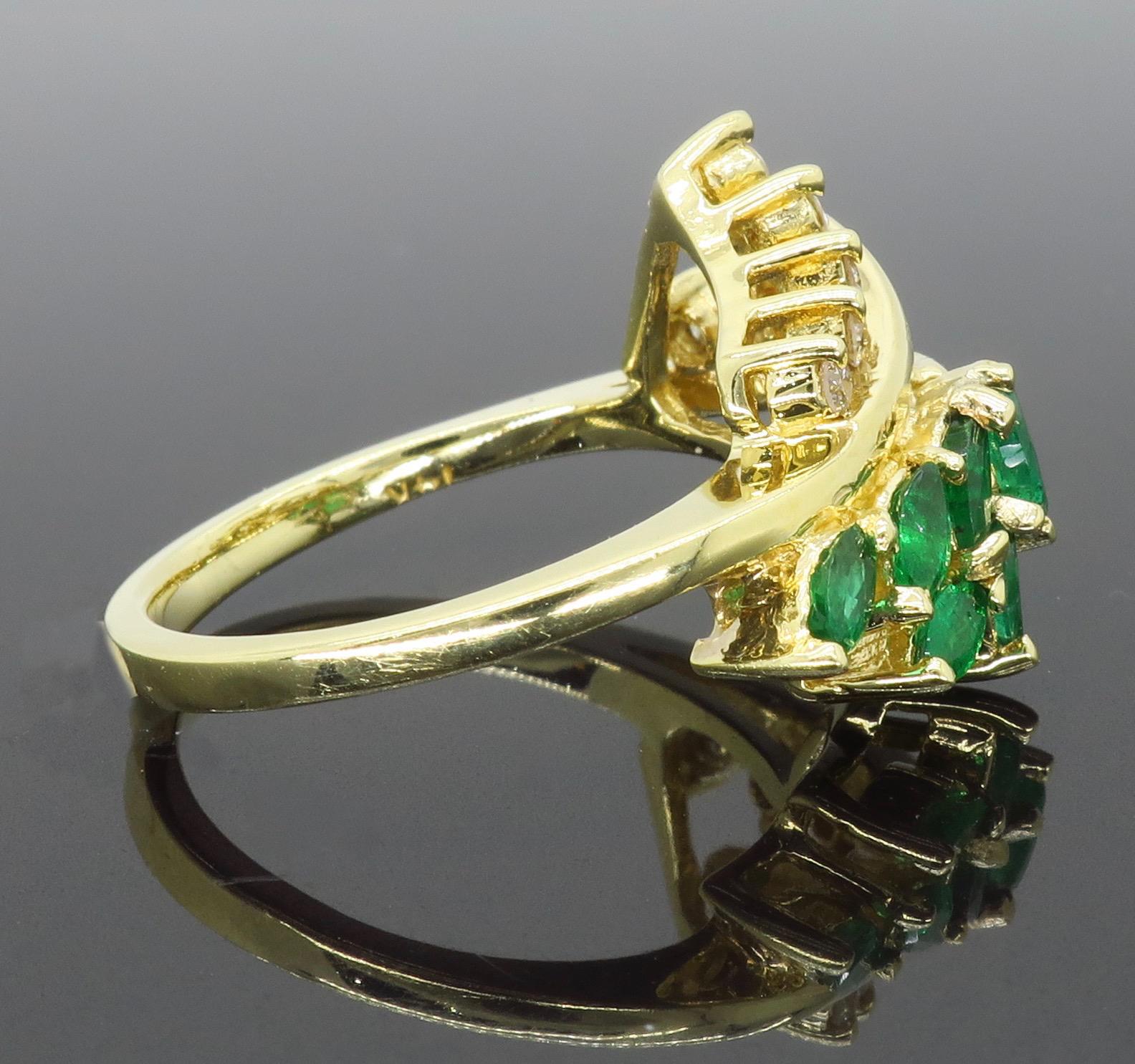 Vintage Le Vian Diamond and Emerald Ring 3