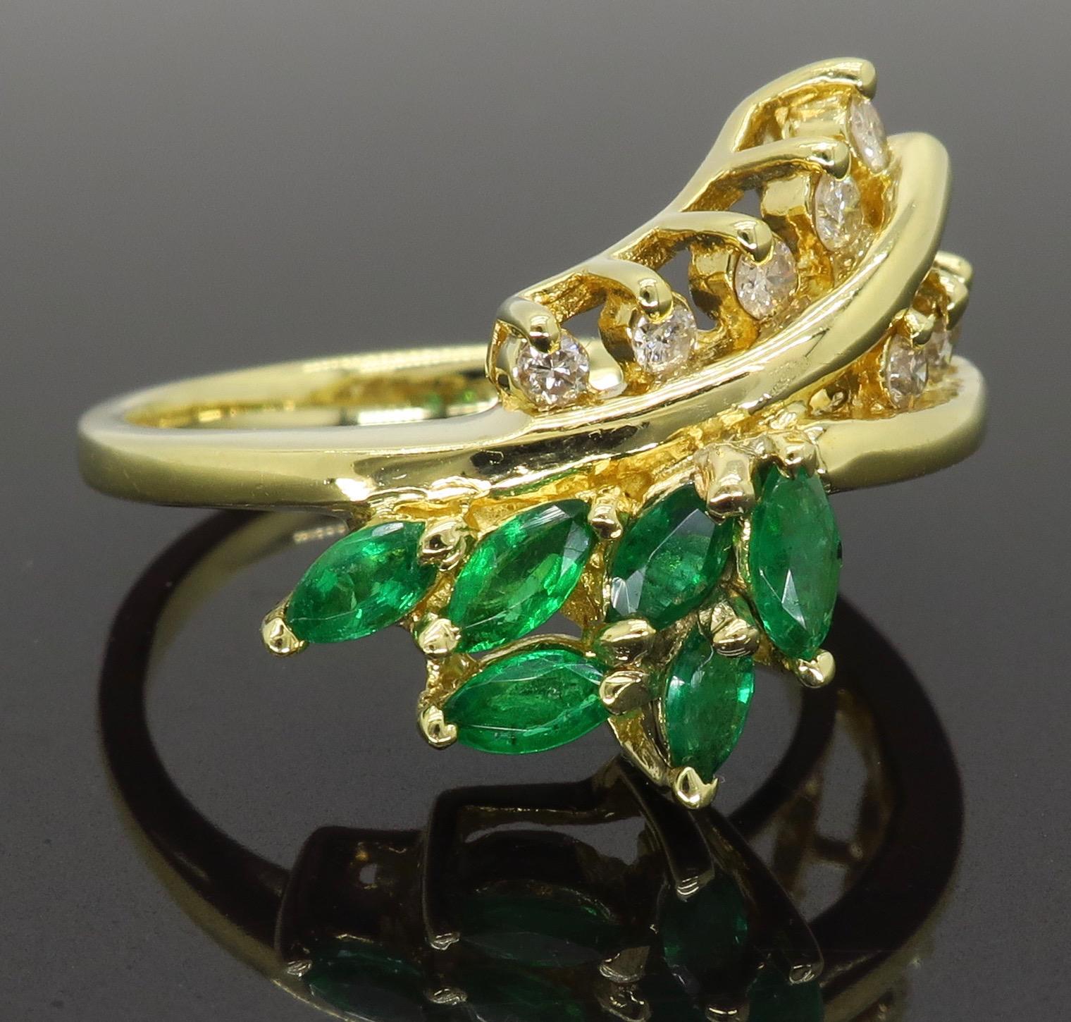 Vintage Le Vian Diamond and Emerald Ring 4
