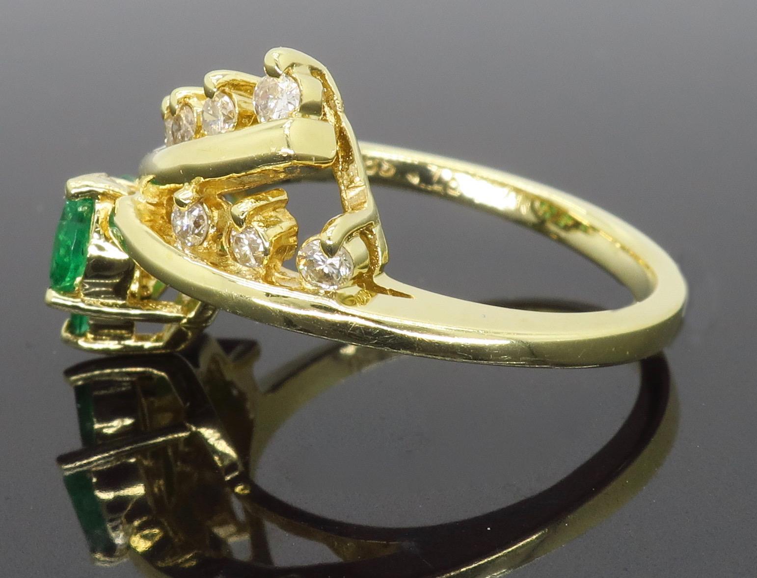 Vintage Le Vian Diamond and Emerald Ring 1