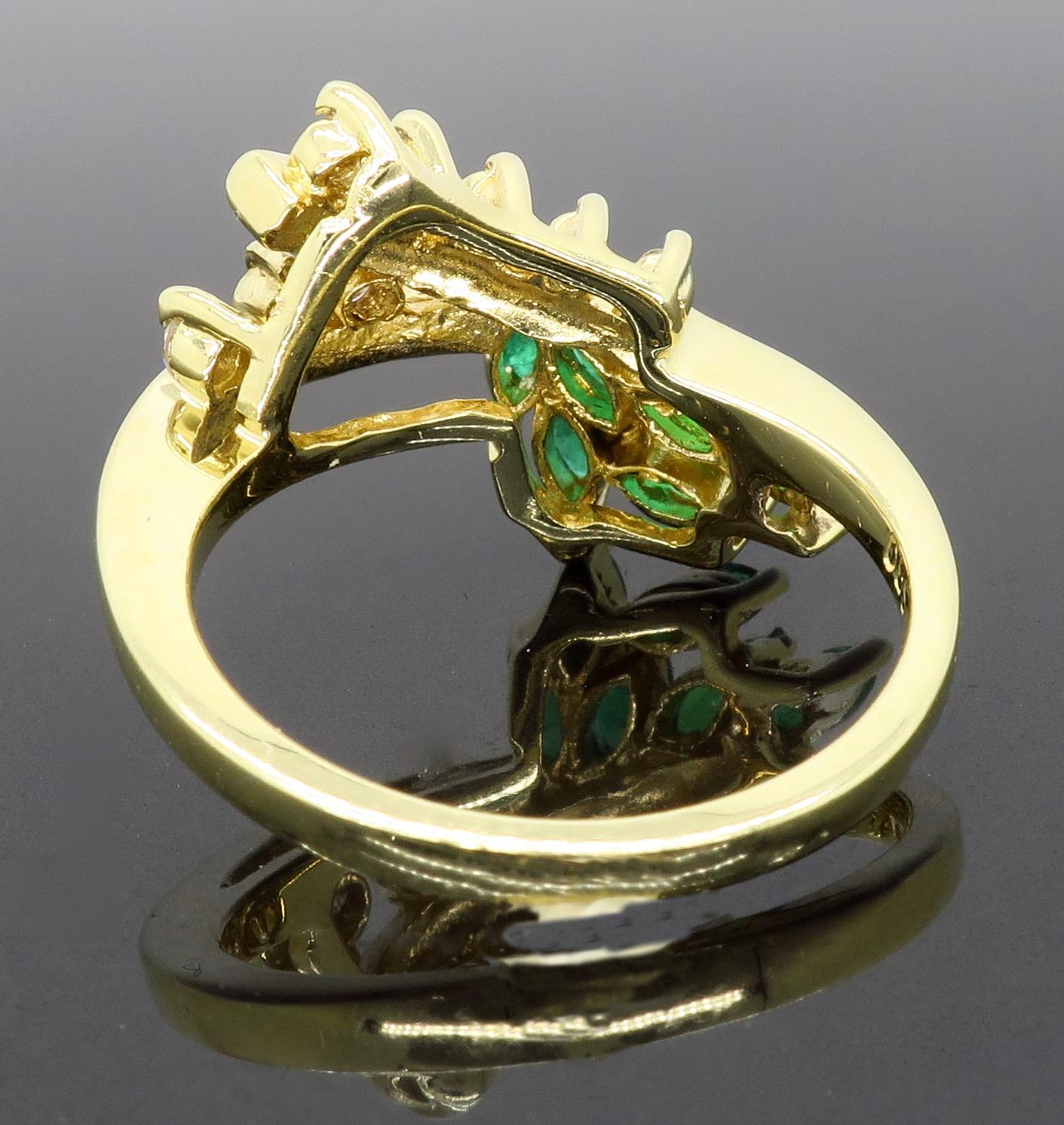 Vintage Le Vian Diamond and Emerald Ring 2