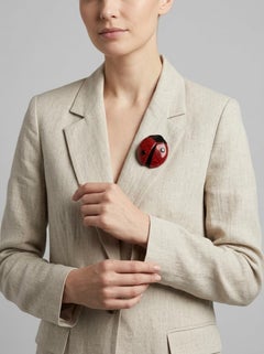 Broche vintage de Lea Stein con forma de mariquita, de Rhodoid
