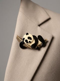 Broche vintage de Lea Stein con forma de panda, de Rhodoid