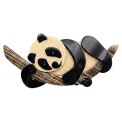 Broche vintage de Lea Stein con forma de panda, de Rhodoid