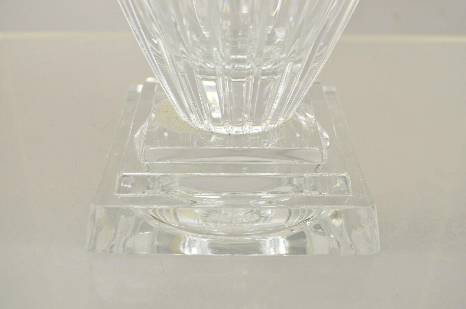 Vintage Lead Crystal Glass Fluted Flower Vase Poland For Sale 2