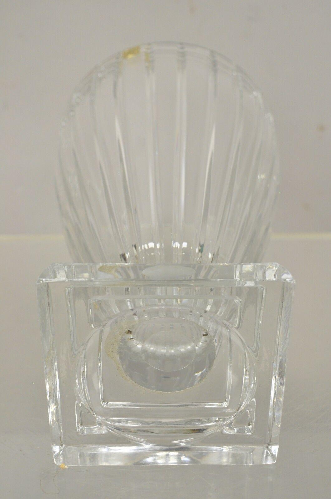 Vintage Lead Crystal Glass Fluted Flower Vase Poland For Sale 3