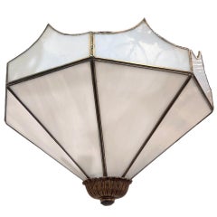 Vintage Leaded Glass Light Fixture