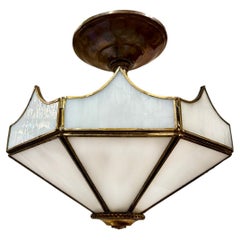 Vintage Leaded glass light fixture