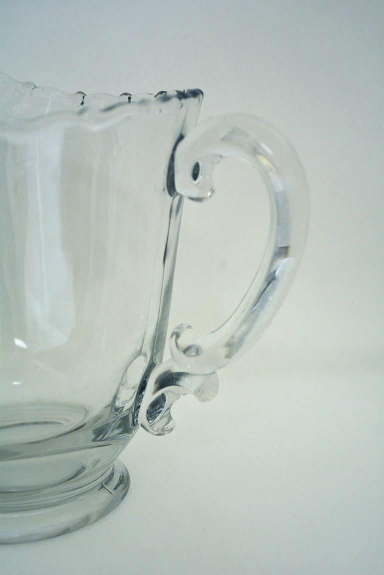 vintage heavy glass pitcher