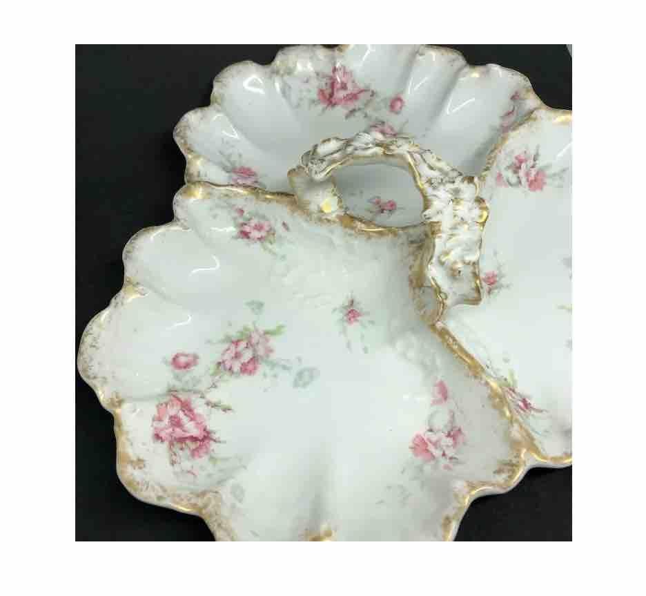 Vintage Leaf Form Porcelain Compote Gillant Verdon, France For Sale 4