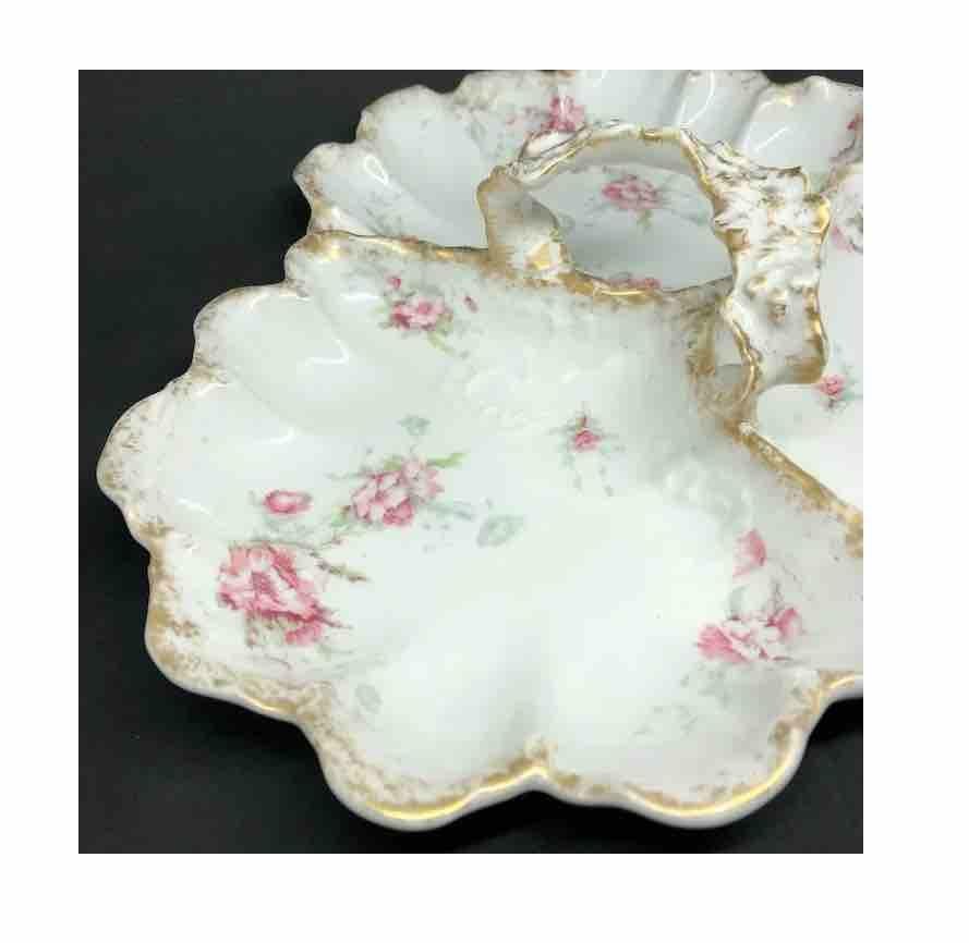 Porzellan-Kompottschale in Blattform von Gillant Verdon, Frankreich (Art nouveau) im Angebot