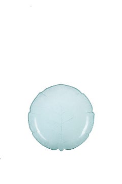 Vintage Leaf-Shaped Glass Plate, Italy, 1970s
