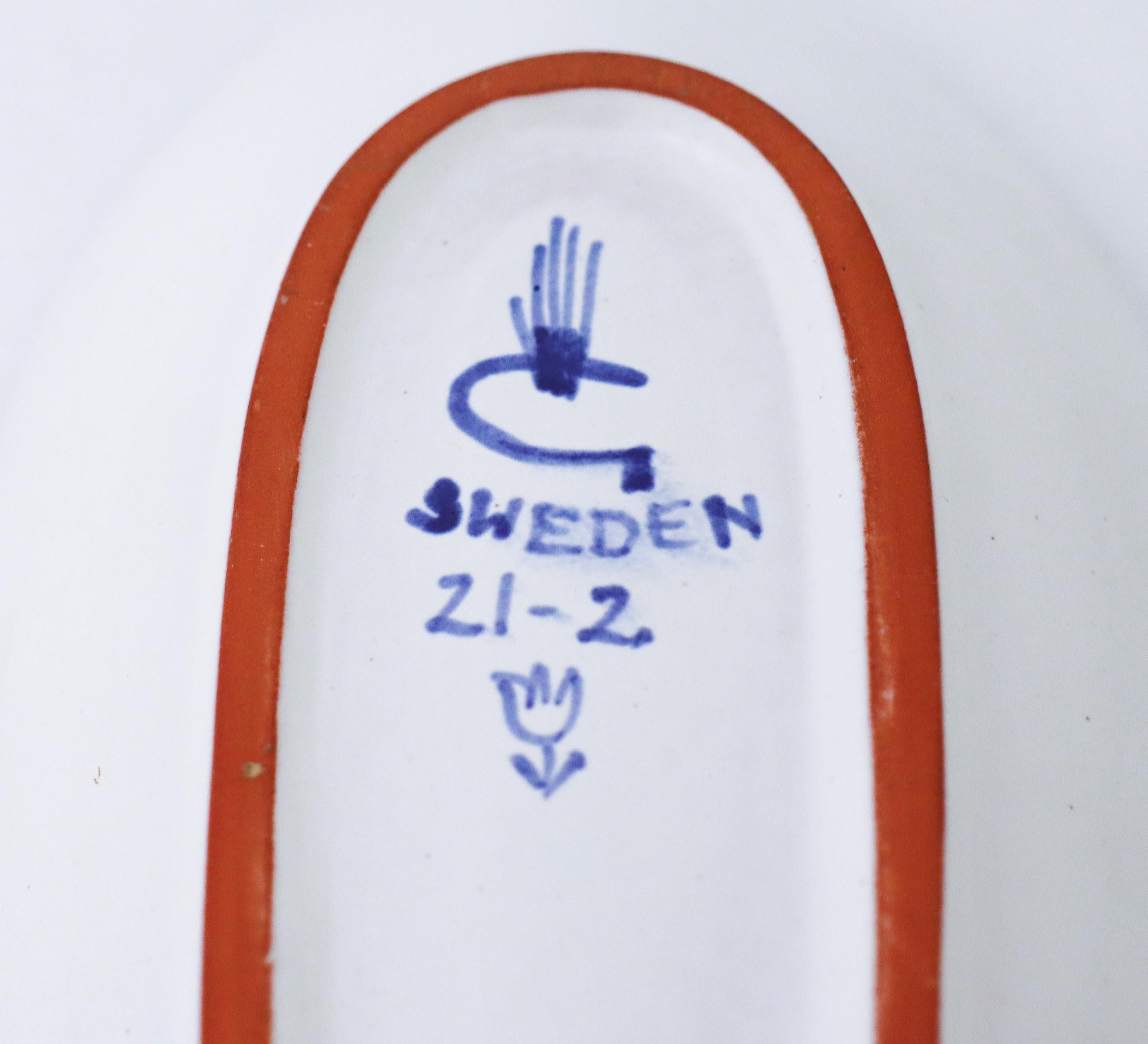 Blattförmige Servierschale aus Fayence von Stig Lindberg, Gustavsbergs Studio im Angebot 2