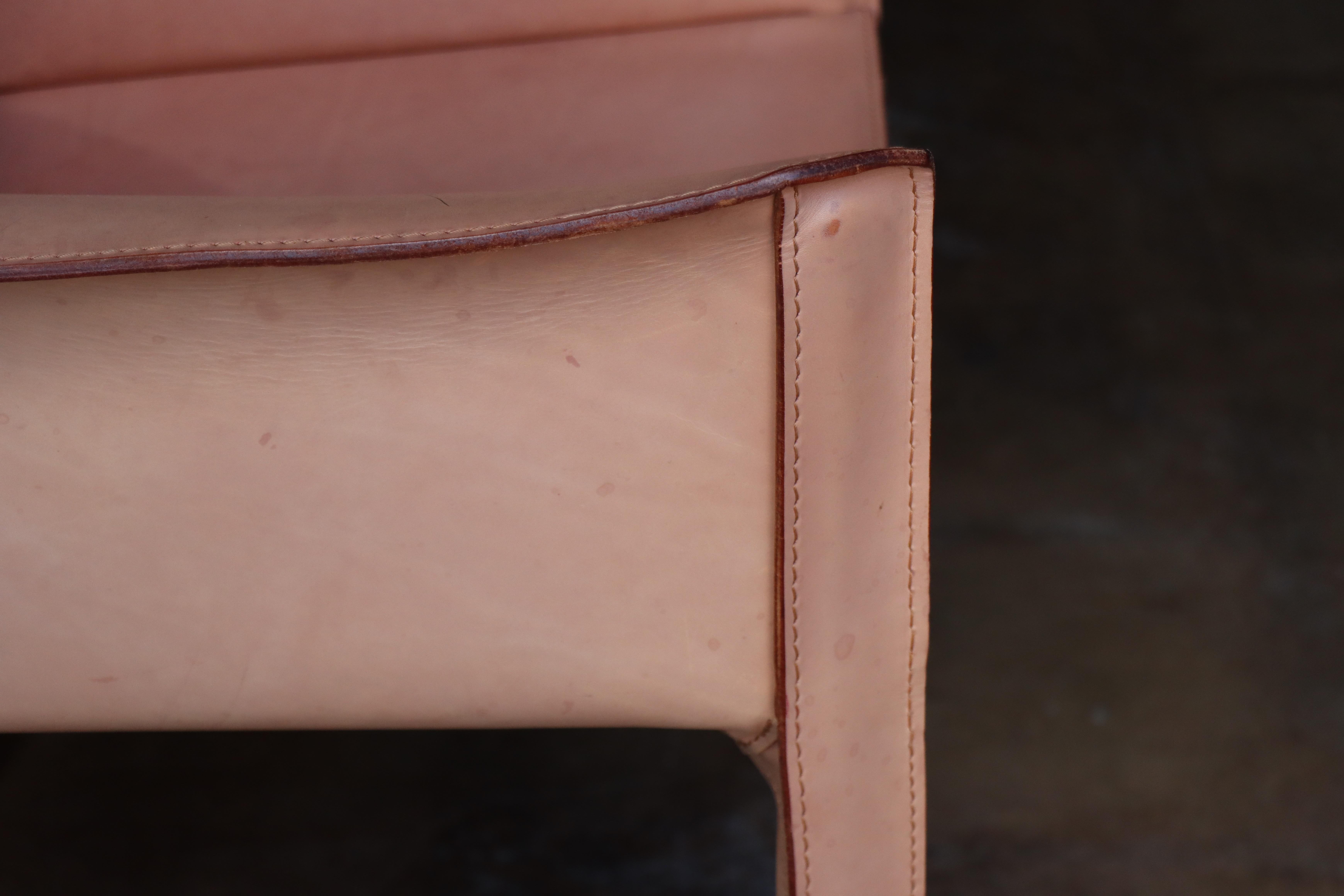 Vintage Leather 413 ‘Cab’ Chairs by Mario Bellini, Model 413, Cassina, 1970s 9