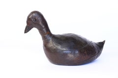 Vintage Leather Abercrombie and Fitch Duck Doorstop by Dimitri Omersa