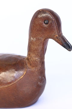 Vintage Leather Abercrombie and Fitch Duck Doorstop by Dimitri Omersa