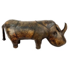 Retro Leather Abercrombie And Fitch Rhinoceros Leather Footstool