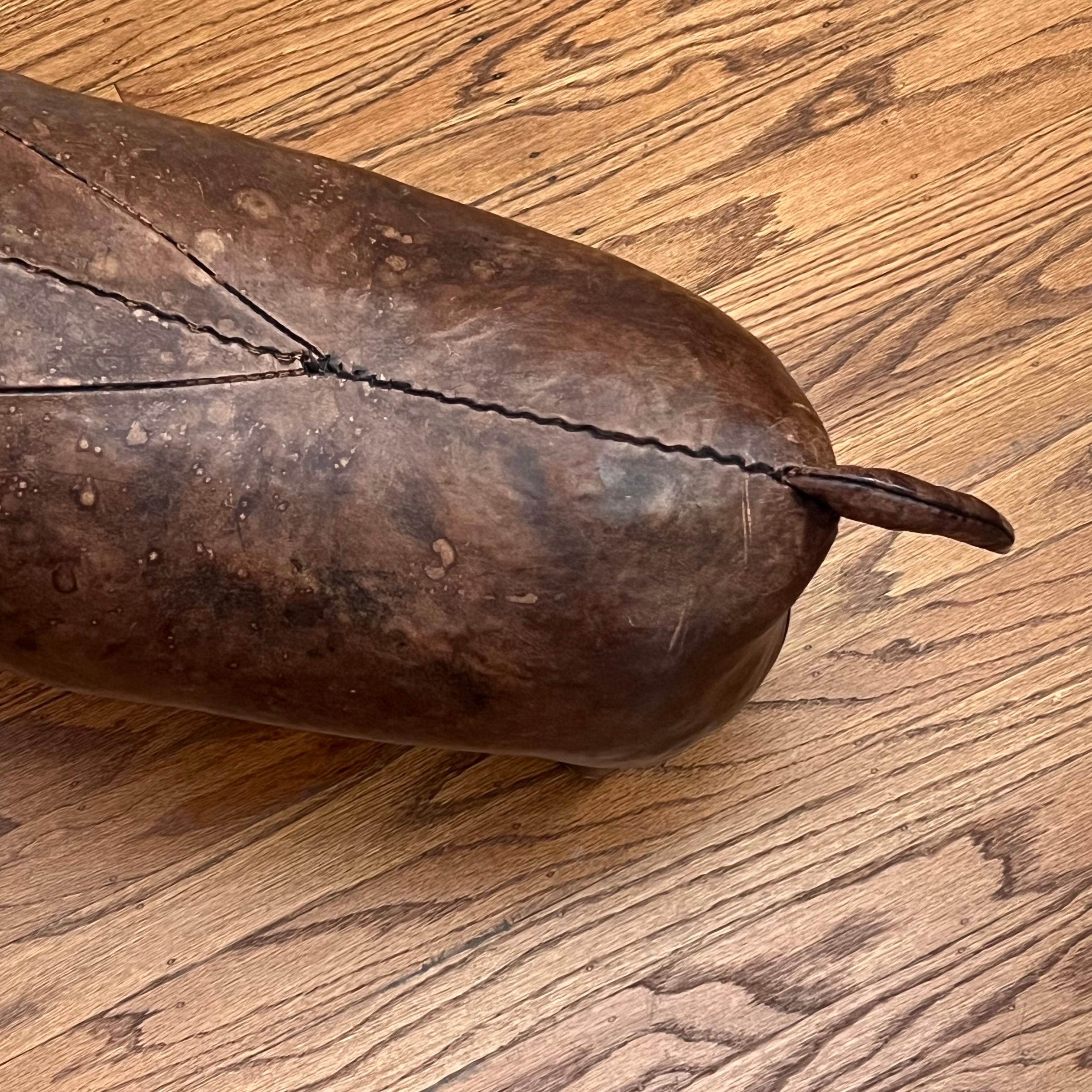 Vintage Leather Abercrombie Hippo Footstool c1950s 4