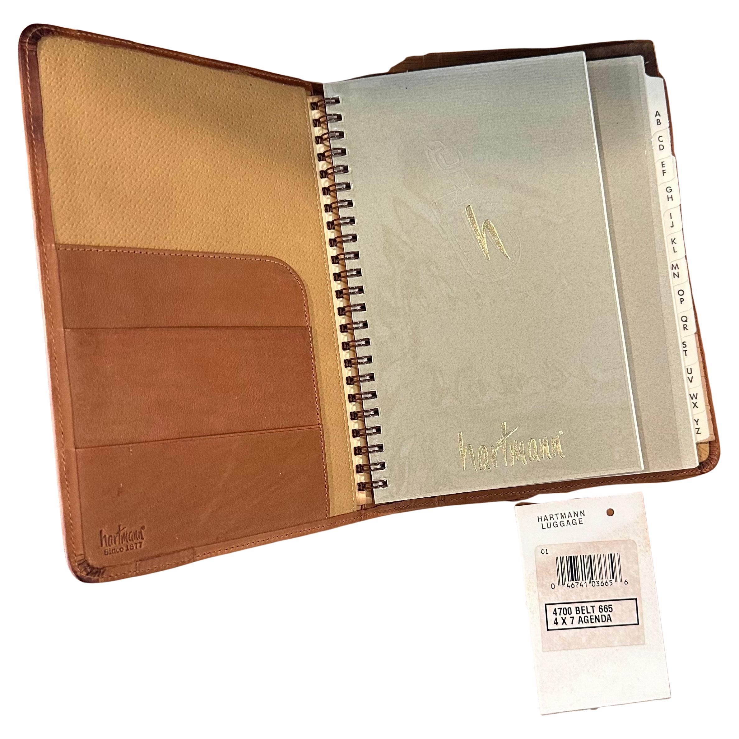 American Vintage Leather Address / Phone Book with Box by Hartmann For Sale