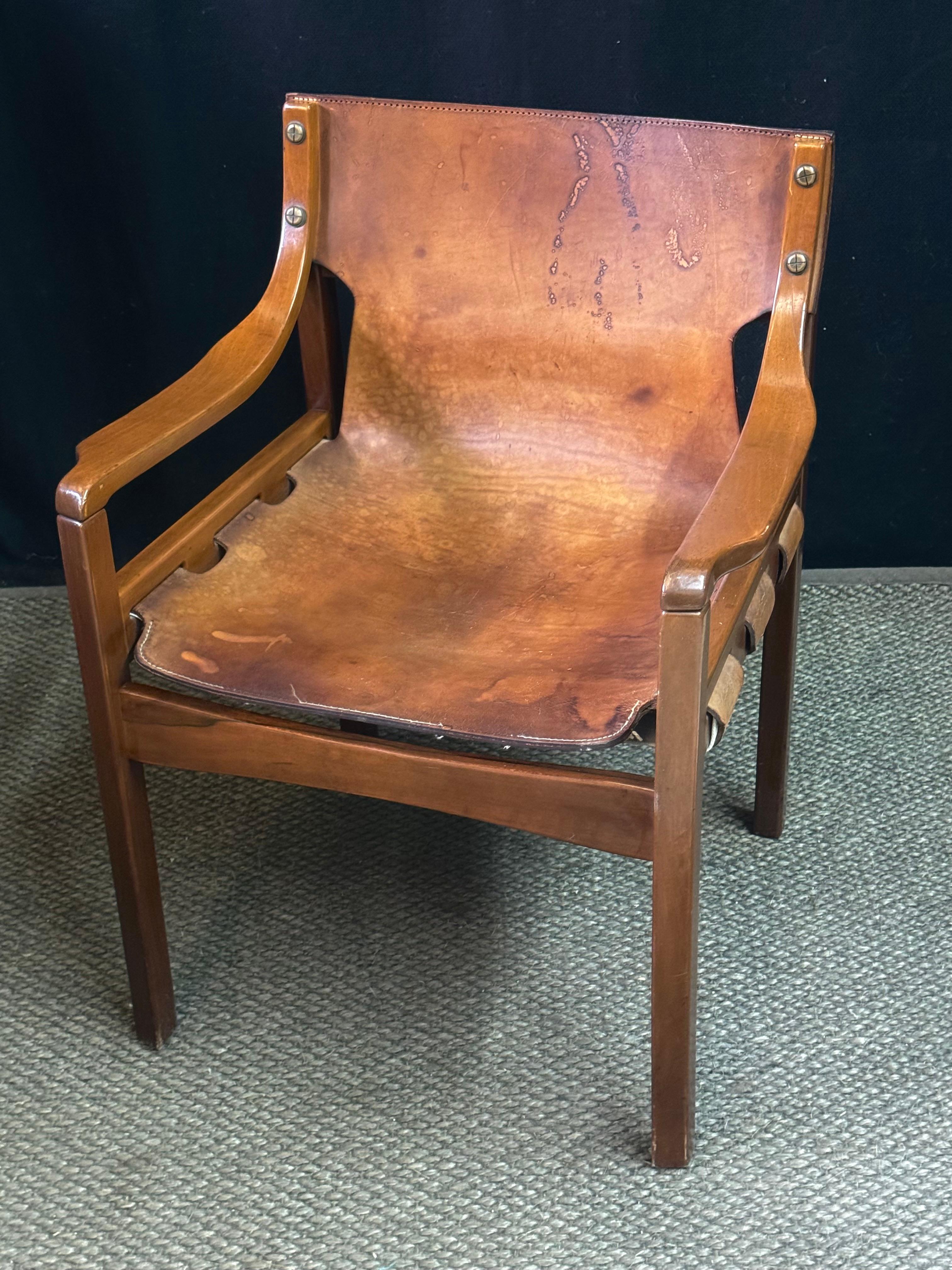 Vintage-Sessel aus Leder und Bugholz des brasilianischen Designers Sergio Rodrigues (Moderne der Mitte des Jahrhunderts) im Angebot