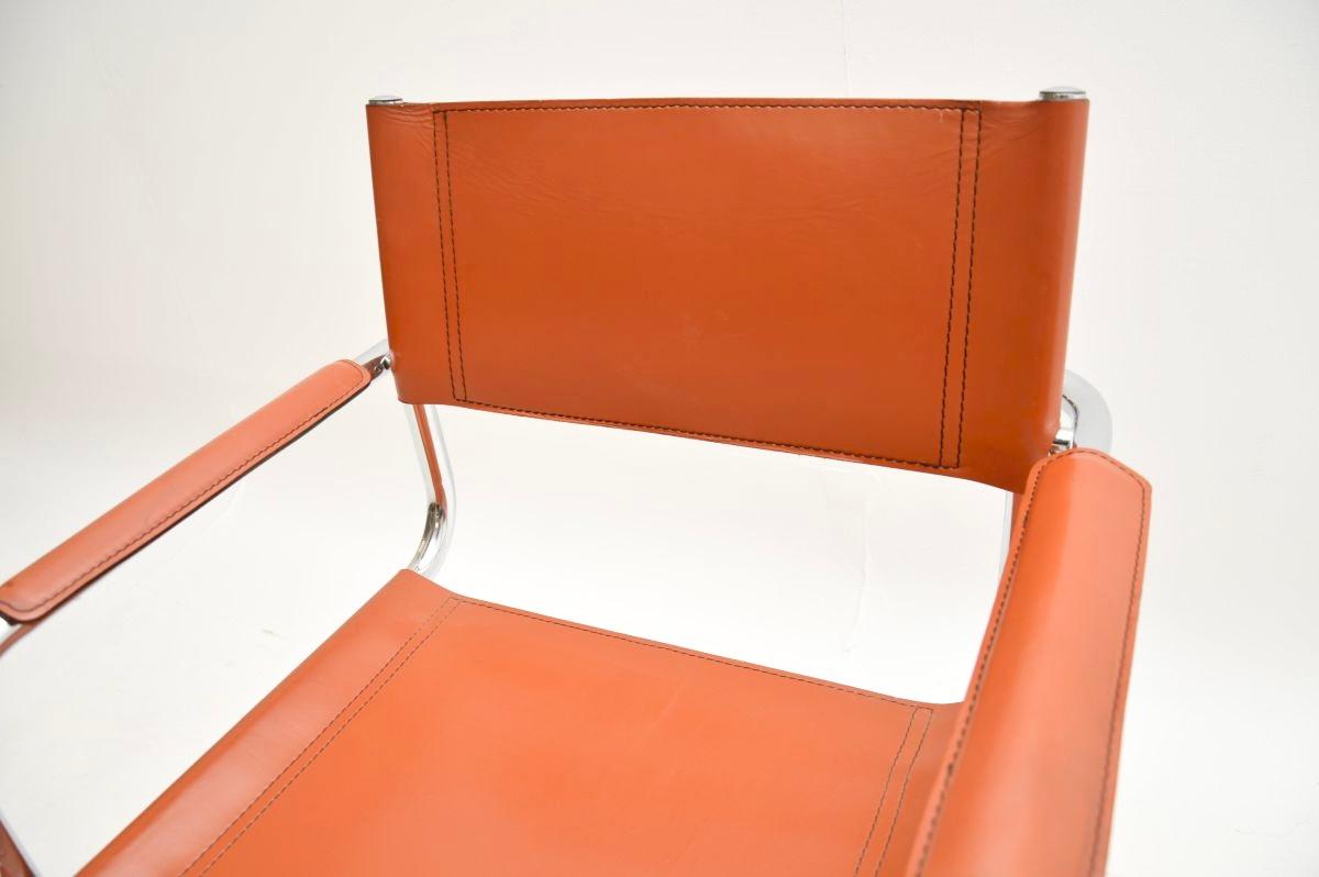 Vintage Leather and Chrome Chair by Mart Stam 2
