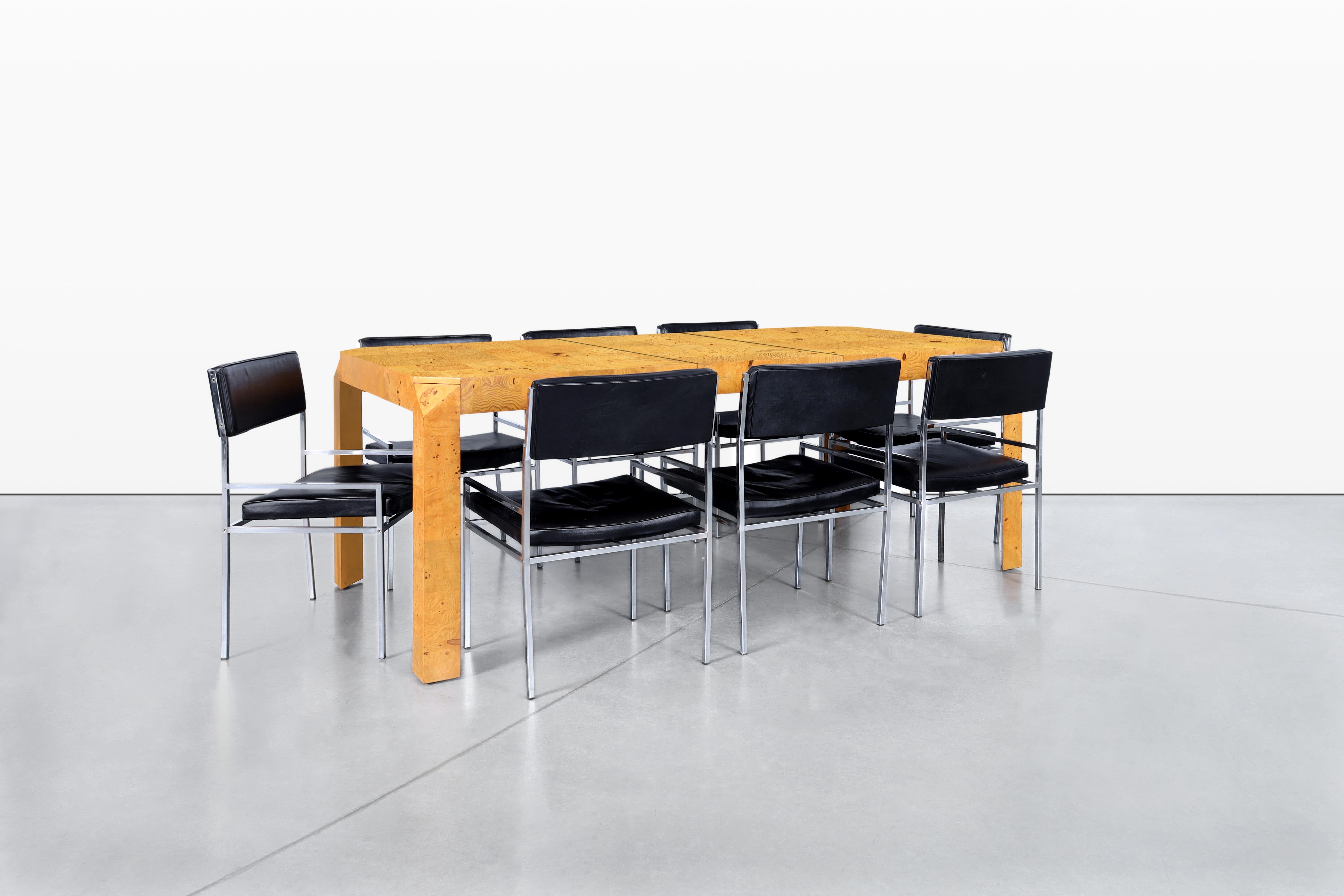 Late 20th Century Vintage Leather and Chrome Dining Chairs by Georg Petersens For Sale