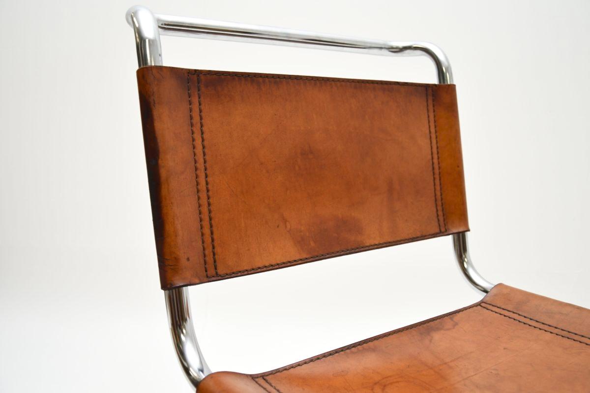 Vintage Leder und Chrom S33 Stuhl von Mart Stam im Angebot 4