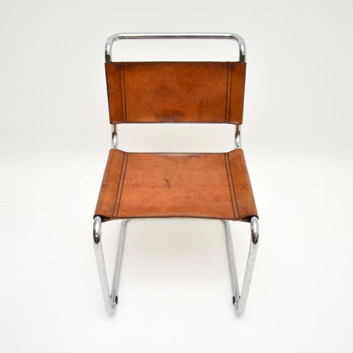 Vintage Leder und Chrom S33 Stuhl von Mart Stam (Moderne der Mitte des Jahrhunderts) im Angebot