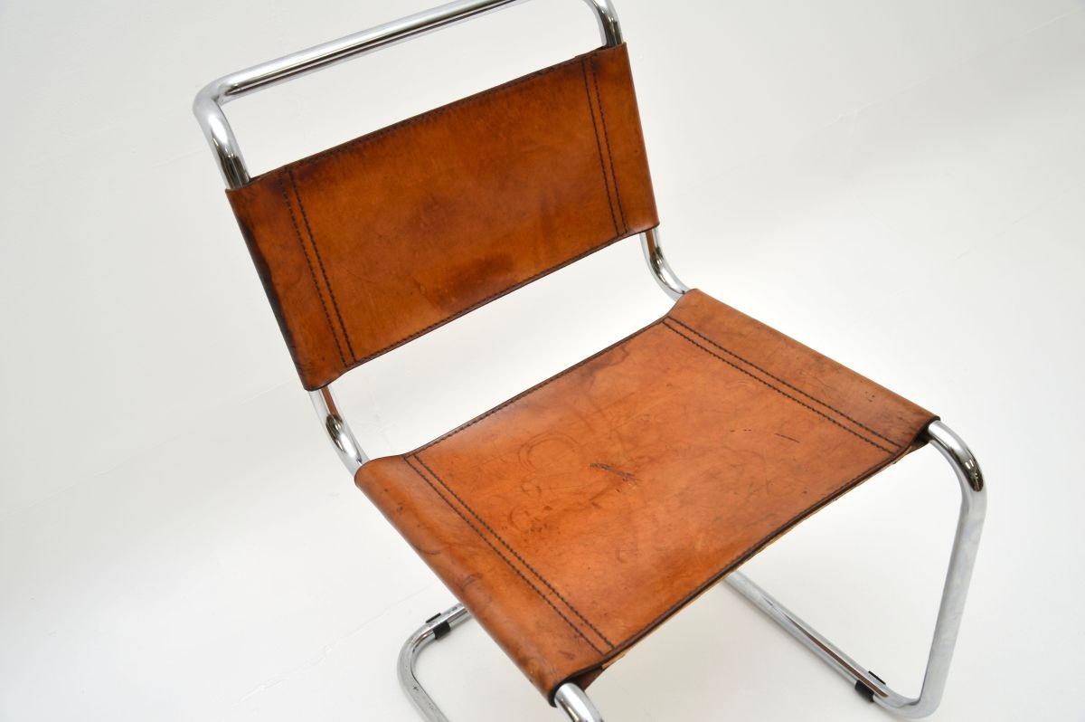 Vintage Leder und Chrom S33 Stuhl von Mart Stam im Angebot 3