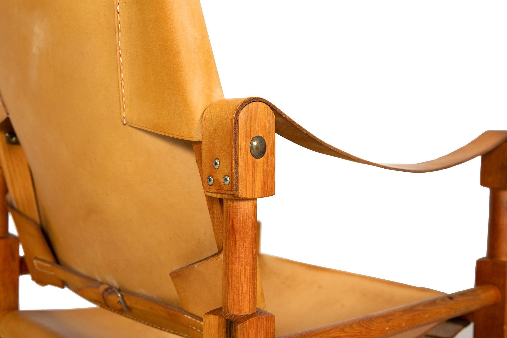 Vintage Leather and Oak “Safari” Armchair by Wilhelm Kienzle, circa 1950-60 1