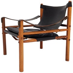 Vintage Leather and Rosewood "Sirocco" Easy Chair by Arne Norell