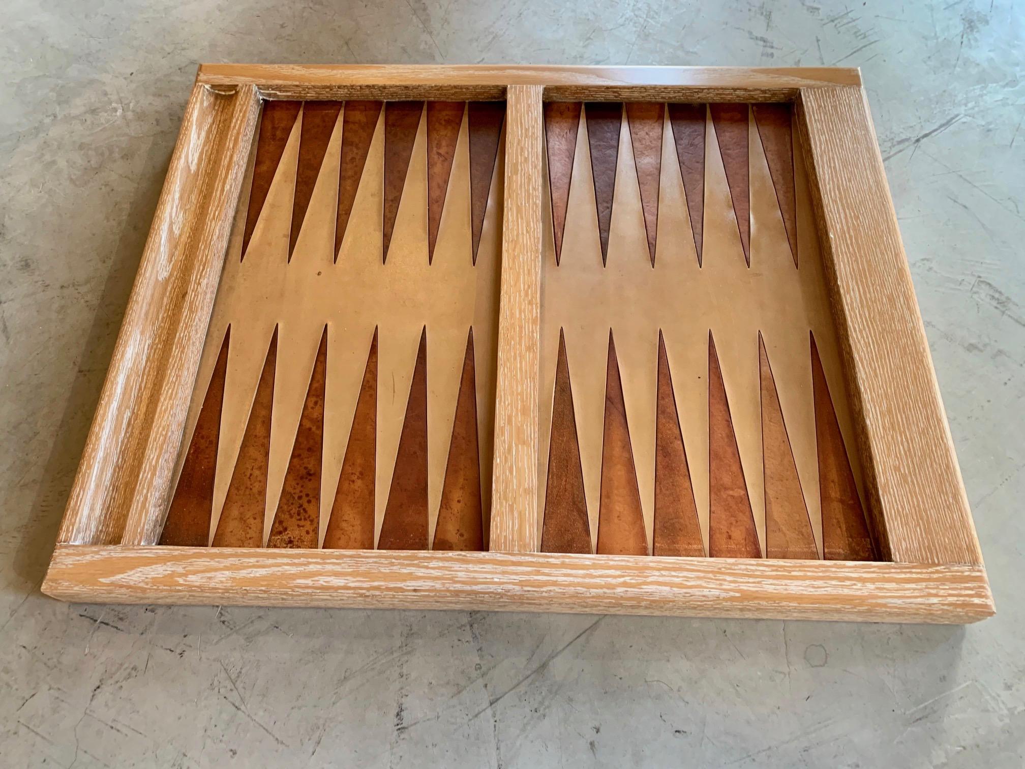 vintage wooden backgammon set