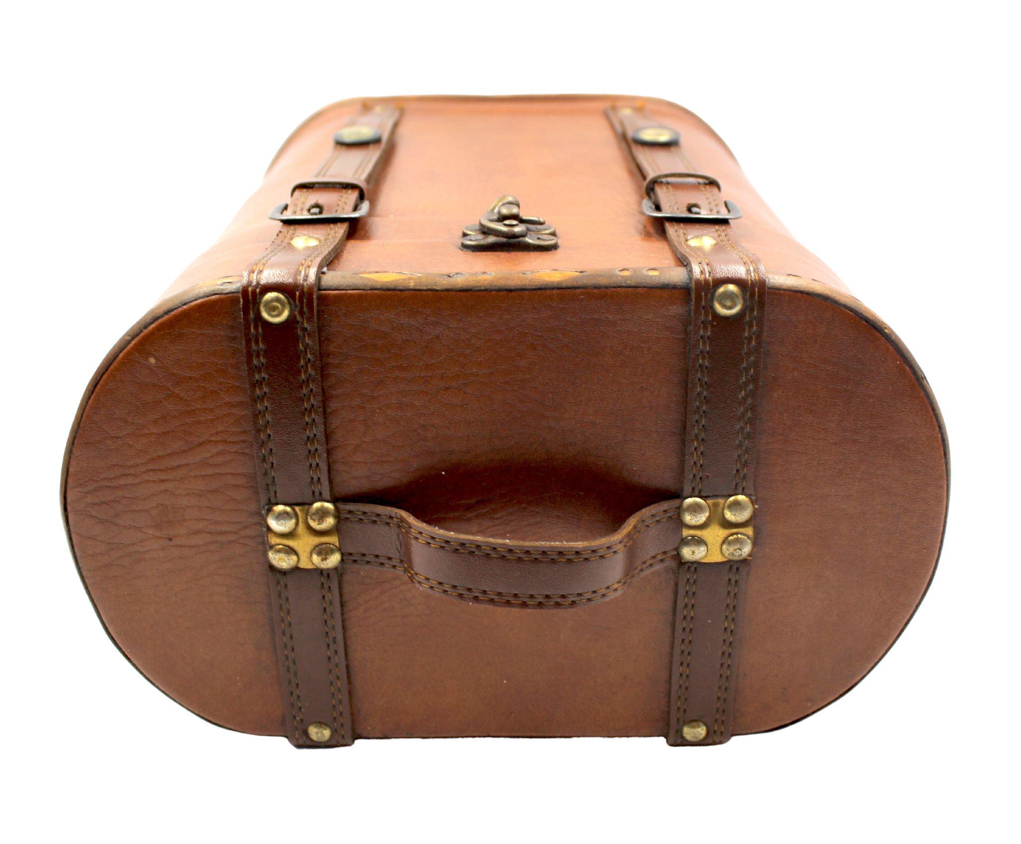 Vintage Leather and Wood Wine Carrier 3