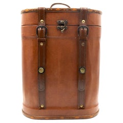 Vintage Leather and Wood Wine Carrier