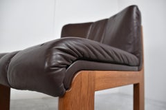 Set di sedie europee vintage in pelle e legno di Girsberger, anni '70