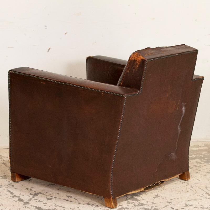 Danish Vintage Leather Armchair from Denmark