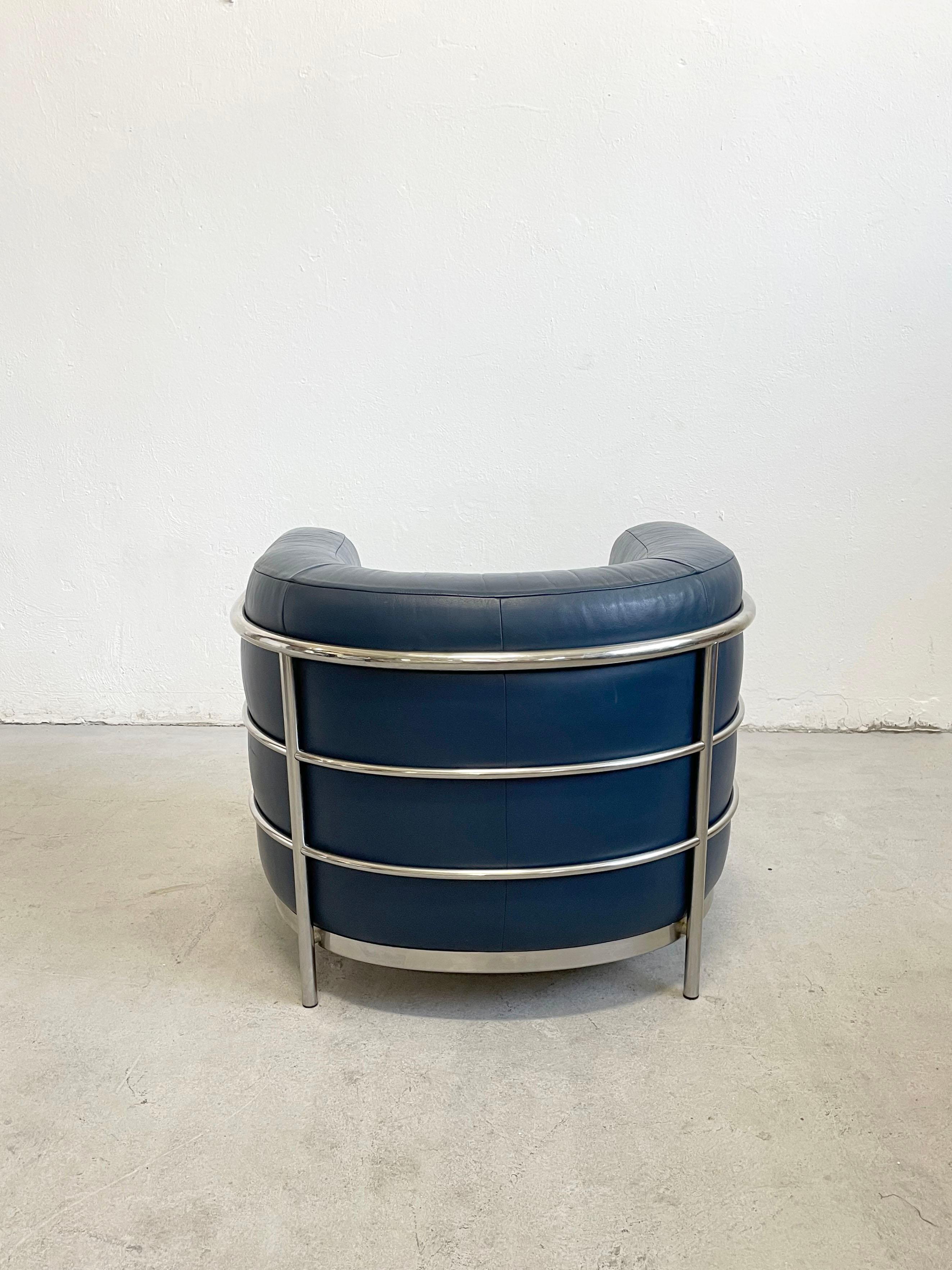 Mid-Century Modern Vintage Leather Armcha 'Onda' by De Pas D’Urbino and Lomazzi for Zanotta, 1980s For Sale