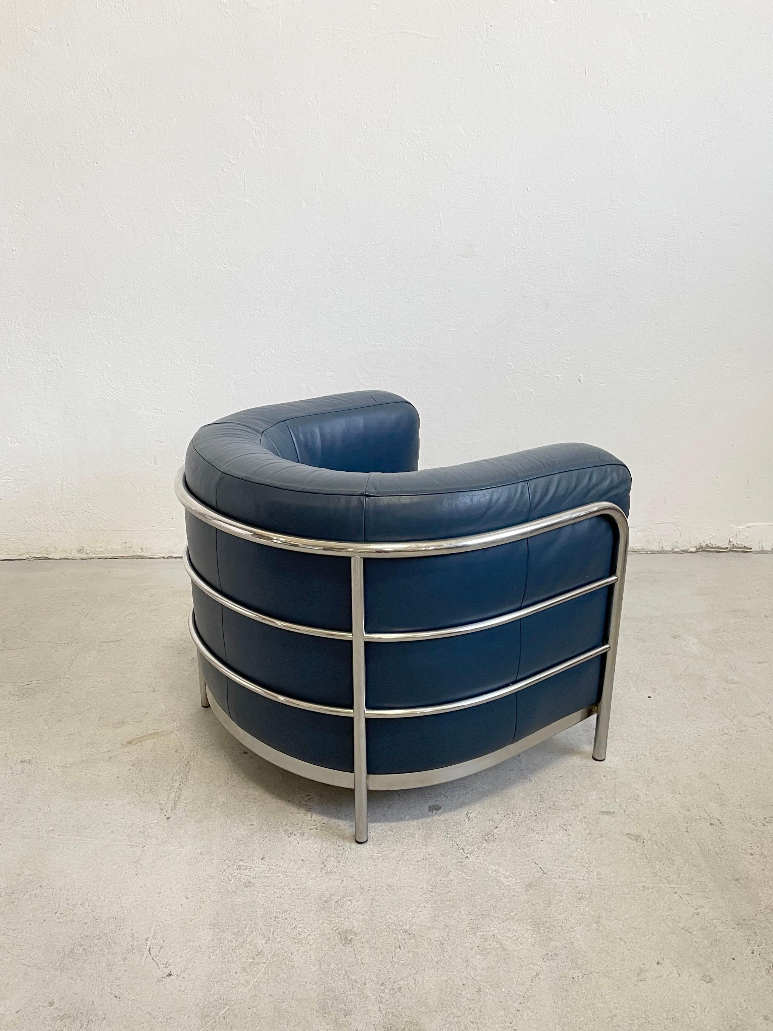 Italian Vintage Leather Armcha 'Onda' by De Pas D’Urbino and Lomazzi for Zanotta, 1980s For Sale