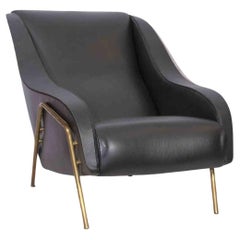 Fauteuil en cuir vintage, 1950
